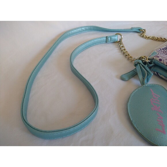 Luv BETSEY JOHNSON Mermaid Crossbody Bag w/charm small mini purse lavender blue - Picture 13 of 16